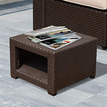 Outsunny Tavolino da Giardino Staccabile in Rattan 56x 56x 38cm Marrone