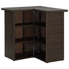FAMIROSA Tavolo da Bar ad Angolo Marrone 100x50x105 cm in Polyrattan