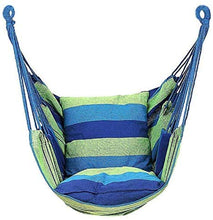 Jilibaba - Sedia a dondolo con 2 cuscini per interni e giardino, colore: Blu