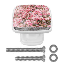 Fiore rosa ciliegia 4 PCS Pomelli per Porta, Pomolo per Mobile, Pomelli per Mobili con Viti, Maniglia per Armadietto, Pomelli per Porta, Pomelli per Cassetti per Porta, Armadio, Cassetto e Credenza