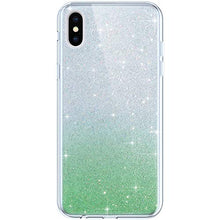 Herbests Compatibile con iPhone XS Max Cover in Silicone Custodia Ultra Sottile Flessibile Morbida Gomma Case Cover Brillantini Paillettes Glitter Bling Custodia Caso,Verde