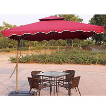 UWY Ombrellone da Giardino Quadrato da 2,2 m con scostamento a Roma, ombrellone a sbalzo a Doppio Strato con Base a Croce per Esterni/Giardini/Balcone/Veranda, Tenda da Sole, Marrone