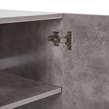 Beliani Credenza Base in Metallo Nero 3 Cassetti Legno Chiaro e Grigio Arietta