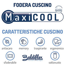 Baldiflex, Cuscino 100% Memory Foam per Cervicale, Rivestimento Maxicool, 40x70 Alto 11,5/9,5 cm, Ergonomico, Sfoderabile