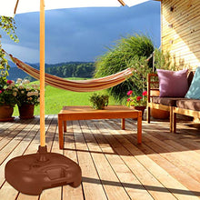 Relaxdays Base per Ombrellone, da Riempire con Acqua o Sabbia, per Aste D 25-32mm, Supporto in Plastica,43x43 cm,Marrone