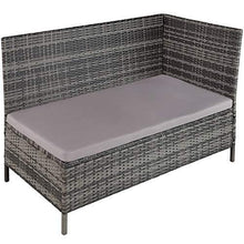 TecTake 800824 Set Mobili in Polirattan, Set Divani con Tavolo, Posti e Cuscini, Casa e Cucina, Mobili da Pranzo per Esterno, Arredamento da Giardino (Grigio) - Arredi Casa