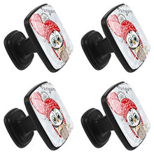Pinguino in cappello e cappotto con palloncini Pomelli per Porta Set di 4 Pomelli per Mobili Manopole per Cassetti Cucina Armadio Vetro