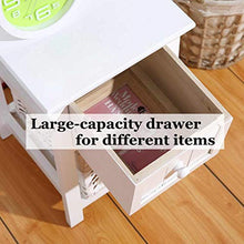 AINIYF Tavolo Comodino in Legno for Comodino for divani Organizer 2 Livelli 1 cestini e 1 Comodino Bianco