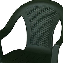 Sedia impilabile effetto rattan, da giardino, in plastica, colore: verde scuro