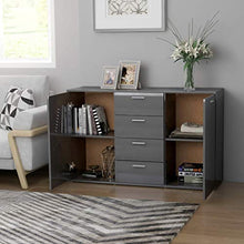 vidaXL Credenza Grigio Lucido 120x35,5x75 cm in Truciolato