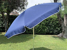 MLI Ombrellone Blu a 8 Stecche MS1B da Giardino o Spiaggia da 220 cm, Poliestere, Orientabile