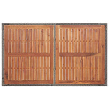 E E-NICES Tavolo da Giardino Grigio 150x90x75 cm in Polyrattan e Acacia