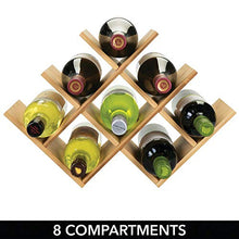 mDesign Scaffale per Bottiglie di Vino e Birra – Pratico portabottiglie in Legno – Organizer in Legno per 8 Bottiglie – Color Naturale