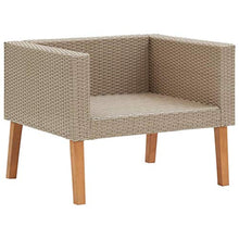 SKM Set Divani da Giardino 4 pz con Cuscini in Polyrattan Beige (52kg) Beige-9328