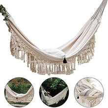 ZXCVB Amaca con Frange, Amaca da Balcone Deluxe, Amaca Doppia in Cotone per Esterni per casa, all'aperto, Cortile, Spiaggia e terrazza
