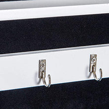 homcom Armadio Portagioielli da Parete con Specchio in Legno MDF, Bianco, 37x9.5x112cm