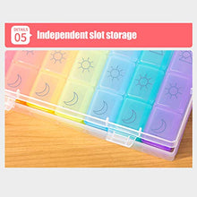 Pillole settimanali Box - 21 Griglia 7 giorni Pillole Scatola per medicinali Portapillole portatile da viaggio Dispenser Pillole Contenitore per medicinali Custodia