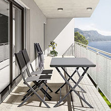 Set tavolo grigio con 2 sedie pieghevoli, in ferro e textilene Grigio