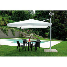 vorghini Ombrellone da Giardino Decentrato in Alluminio 3x3m con Manovella Crank Bianco e Ecrù