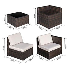 Outsunny Set Mobili da Giardino 8 Pezzi 4 Divani 2 Divani Angolari 2 Tavolini per Giardino in Rattan Marrone