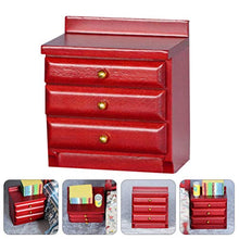 EXCEART 1: 12 Dollhouse Miniature Da Comodino Da Tavolo Mini Comodino Mobili Camera Da Letto In Legno Comodino Armadio Accessori Casa Delle Bambole Rosso