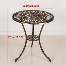 CGBF-Bistrot da Giardino in Alluminio Pressofuso 3 Pezzi,Patio Balcone Mobili Tavolo e Sedie,Decking Durevole