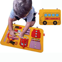 ASFD Kids Busy Board Buckle Zip Button Lace Up Tool Toy Montessori Early Education Colorful