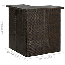 FAMIROSA Tavolo da Bar ad Angolo Marrone 100x50x105 cm in Polyrattan