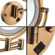 WZDD Specchio Ingranditore da Parete, Specchio da Trucco con Luce LED, 8 Pollici Double Sided Estensibile Specchio Cosmetico - per Toletta O Bagno