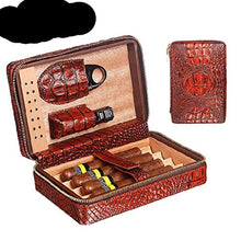 SHAOXI Vassoio di Cenere di Sigaro Cigar Box-Rivestito Cedro Cigar Humidor Custodia da Viaggio/Cutter Set Accendino con umidificatore e Il Vassoio del Cedro