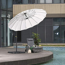 Outsunny Ombrellone Decentrato da Giardino Φ296cm, Ombrellone a Braccio per Esterni Bianco Crema con Base a Croce