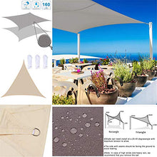 XJHKG Tenda A Vela Parasole Triangolare, Vela Ombreggiante Corde 3 di Supporto Impermeabile Protezione Raggi UV per Giardino Balcone Terrazza (5 x 5 x 5m,Verde)