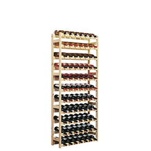 Cantinetta / scaffale per vino SIMPLEX modello 4, per 77 bottiglie, legno naturale - A 166 x L 72 x P 25 cm