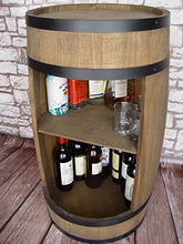 Weeco - Mobile bar a forma di botte, in legno, 81 cm, con ripiano