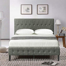 L.W.S Mobili per Camera da Letto Letto Imbottito Piattaforma Letto Bed Slobito in Legno Supporto Tufte Testiera Tuffata