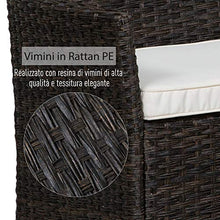 Outsunny Salotto da Esterno Set 4 Pzi:1 Divano/2 Poltrone/1 Tavolino, Mobili Giardino in Rattan, Nero e Bianco