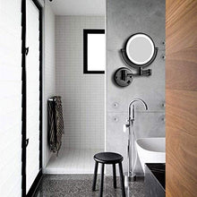 WZDD Specchio per Trucco da Parete, Specchio Ingranditore X10 con Luce LED, Specchio Cosmetico per Il Bagno, Specchio da Parete Rotondo