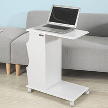 SoBuy Tavolino da Divano Moderno,con Ruote e Porta Libri,riviste,Cellulare e iPad, Bianco,FBT67-W - Arredi Casa