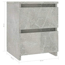 Tidyard Comodini Grigio Cemento 2 pz 30x30x40 cm in Truciolato