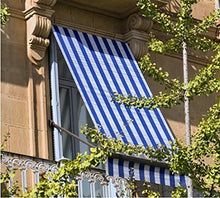 tenda da sole a righe con ganci e anelli - telo parasole a caduta per balcone (marrone, 150x300)