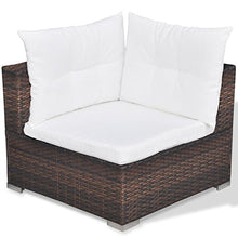 vidaXL Divano da Esterno Set 14 pz in Polirattan Marrone Sofa Giardino Patio