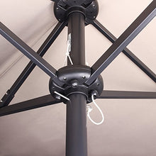 Sekey® Ombrello con Doppio Top in Ombrello Parasole da Esterno da Giardino Ø 460 cm x 270 cm Protezione Solare UV50+ Taupe