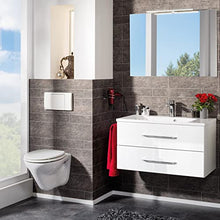 FACKELMANN B.Clever - Set di mobili da bagno, 2 pezzi, 90 cm, con lavabo in marmo e specchio da bagno
