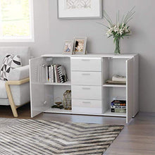 XHCP Credenza, Comodino, Comodino, Mobile Laterale per Soggiorno Camera da Letto Camera da Letto Nero Lucido 120x35,5x75 cm truciolare