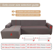 NIBESSER Copridivano con Penisola Elasticizzato Chaise Longue 2-Pezzi Copridivano a Forma di L Lavabile Fodere per Divano Angolare per Soggiorno con Motivi Moderni(Grigio Chiaro，2 Posti + 2 Posti)