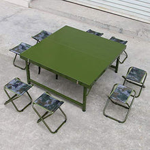 Set Tavolo e Sedia da Esterno Tavolo da Pranzo Portatile in Acciaio, Tavolo da Pranzo Portatile Pieghevole Multifunzionale, Tavolo da Pranzo da Pranzo da Campeggio da 9 in 1