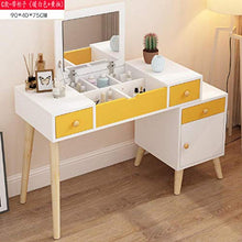 YSAA® Porta Gioielli toletta Grande Specchio Pieghevole Piccolo Comodino Multi-cassetto comò mobili Camera da Letto 90 cm-E. Tavoli e comodini