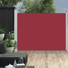 Tenda da sole laterale allungabile, 170 x 500 cm, colore: rosso