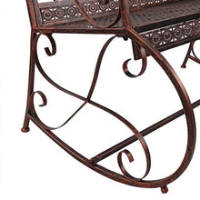 Panchina 2 Posti da Giardino 104x75x95,5 cm in Metallo Bronzo