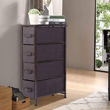 GWFVA Cassettiera Stretta con 4 cesti in Tessuto, 45 x 30 x 95 cm, Organizer Multiuso per Camera da Letto con cassetti Stile Classico